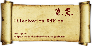 Milenkovics Róza névjegykártya